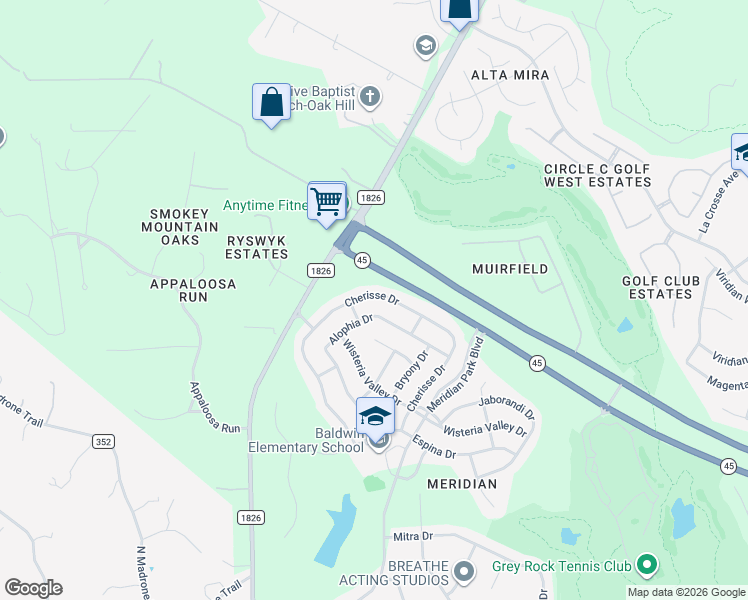 map of restaurants, bars, coffee shops, grocery stores, and more near 11516 Cherisse Drive in Austin