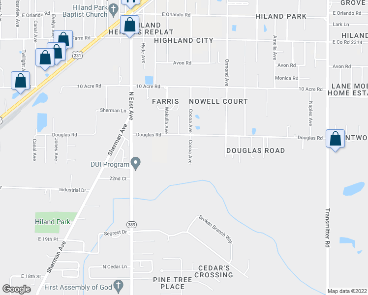 map of restaurants, bars, coffee shops, grocery stores, and more near 2317 Cocoa Avenue in Panama City