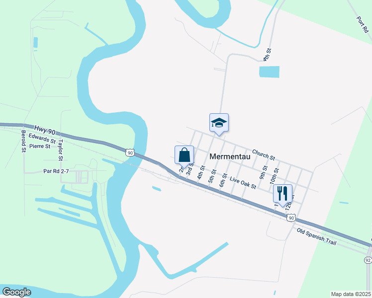 map of restaurants, bars, coffee shops, grocery stores, and more near 205 2nd St in Morse