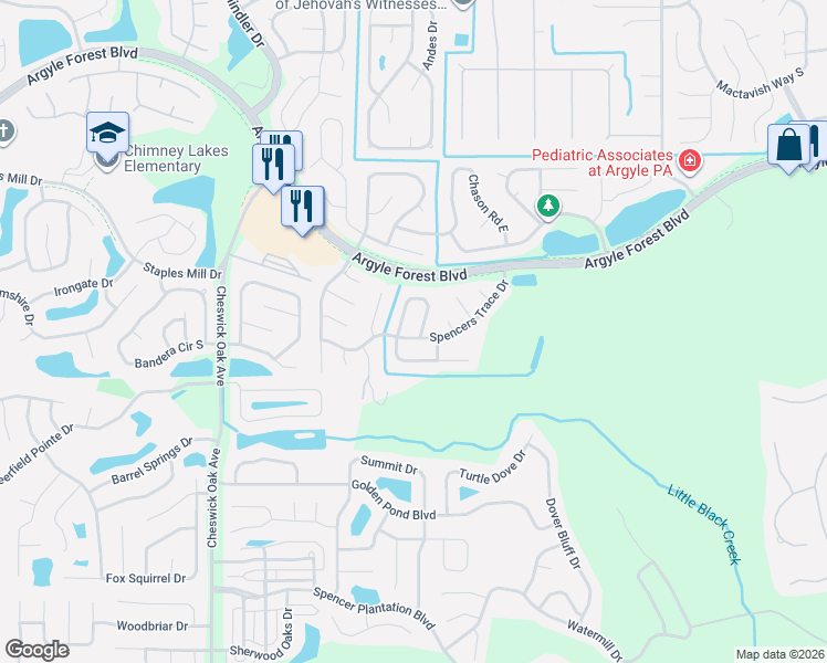map of restaurants, bars, coffee shops, grocery stores, and more near 8470 Sand Point Drive East in Jacksonville
