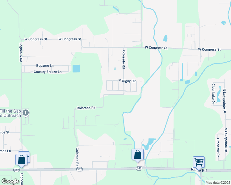 map of restaurants, bars, coffee shops, grocery stores, and more near 410 Marigny Circle in Duson