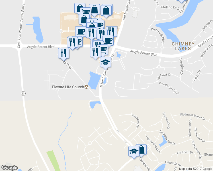 map of restaurants, bars, coffee shops, grocery stores, and more near 8657 Victoria Falls Drive in Jacksonville