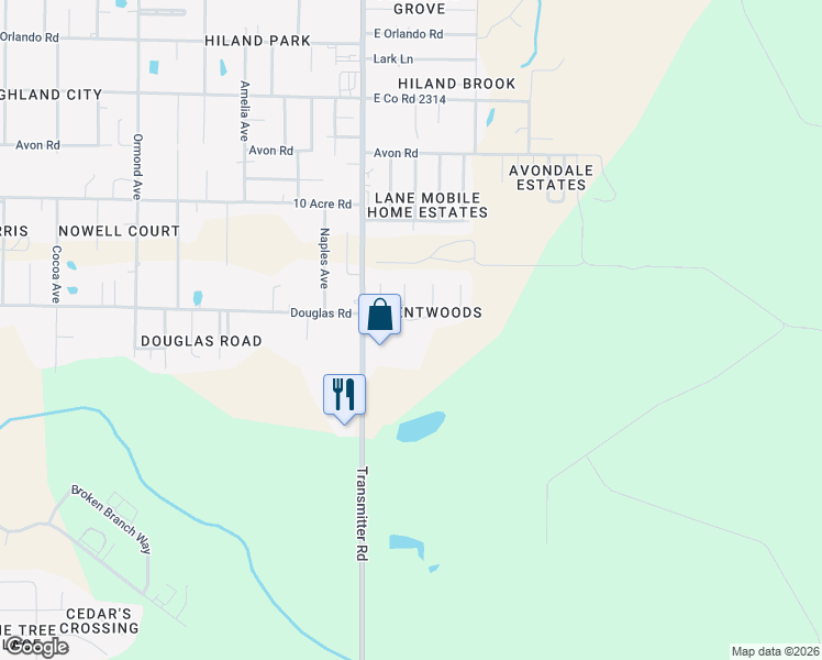 map of restaurants, bars, coffee shops, grocery stores, and more near 3510 Brentwood Place in Panama City