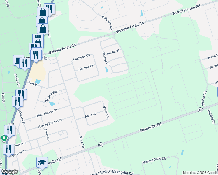 map of restaurants, bars, coffee shops, grocery stores, and more near in Crawfordville