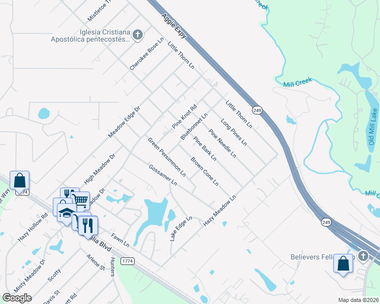 map of restaurants, bars, coffee shops, grocery stores, and more near 37002 Brown Cone Lane in Magnolia