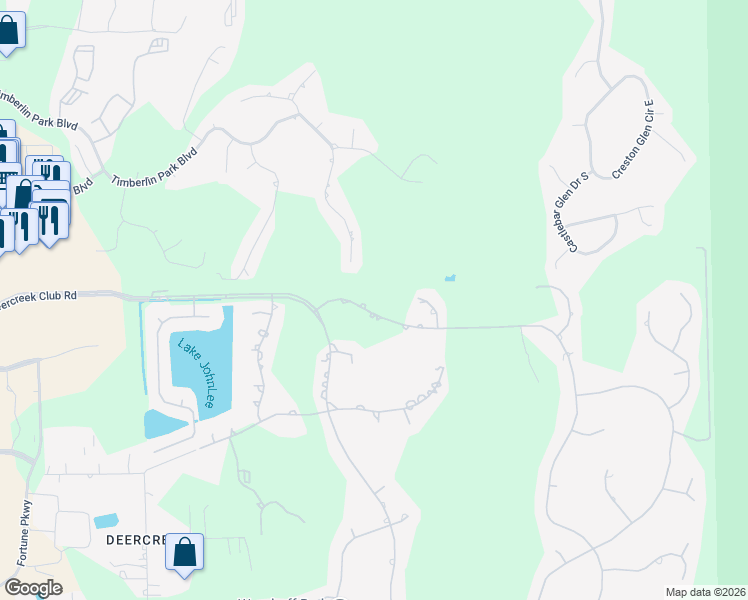 map of restaurants, bars, coffee shops, grocery stores, and more near 7928 Vineyard Lake Road North in Jacksonville