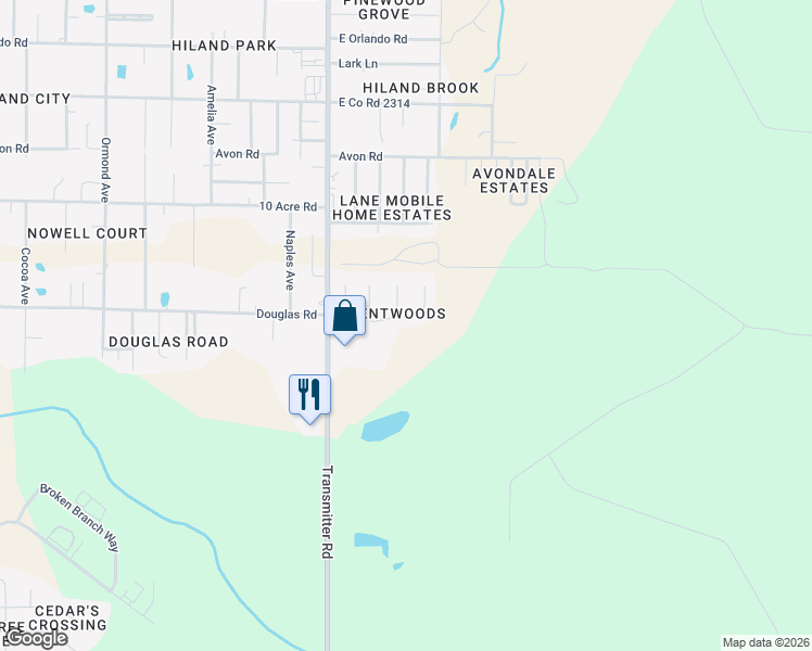 map of restaurants, bars, coffee shops, grocery stores, and more near 3526 Brentwood Place in Panama City