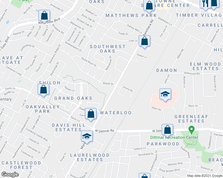 map of restaurants, bars, coffee shops, grocery stores, and more near 8208B Hood Circle in Austin