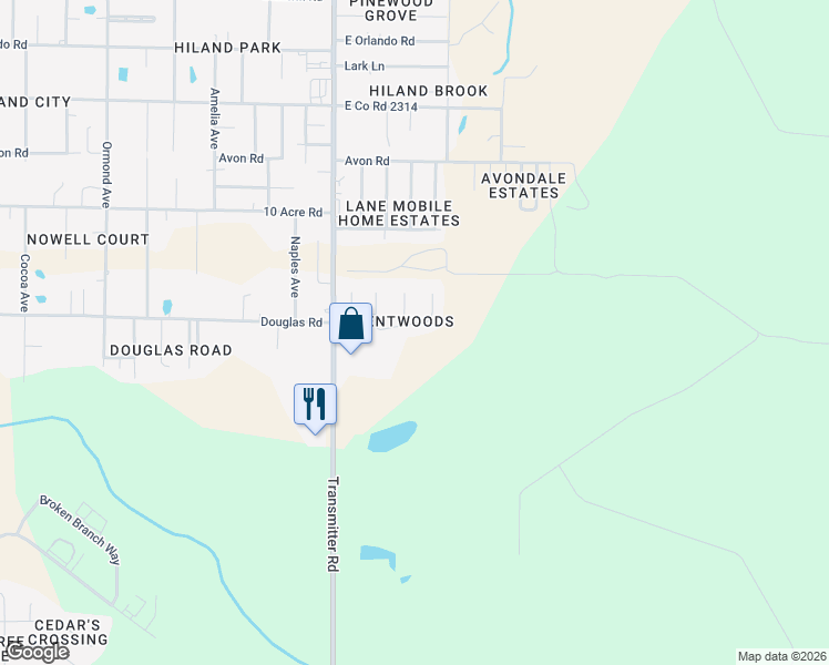 map of restaurants, bars, coffee shops, grocery stores, and more near 3526 Brentwood Place in Panama City