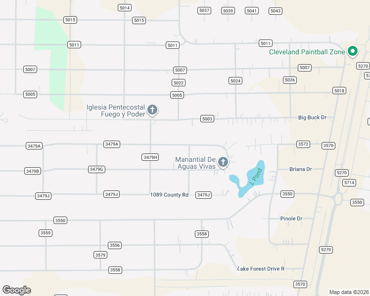 map of restaurants, bars, coffee shops, grocery stores, and more near 1656 County Road 3479A in Cleveland