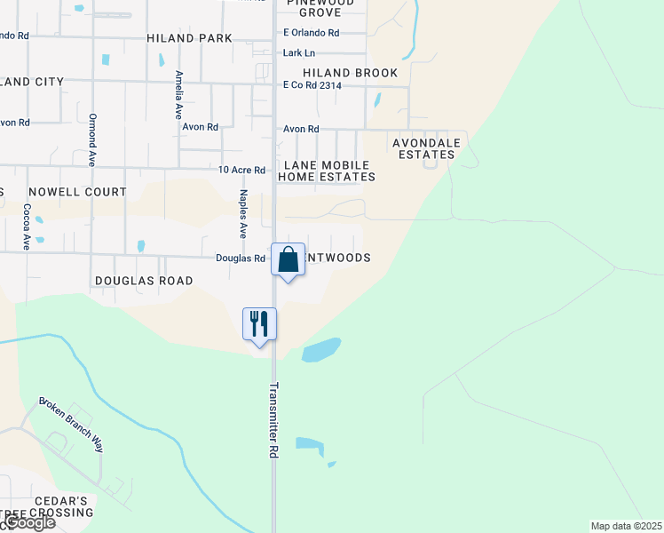 map of restaurants, bars, coffee shops, grocery stores, and more near 3526 Brentwood Place in Panama City