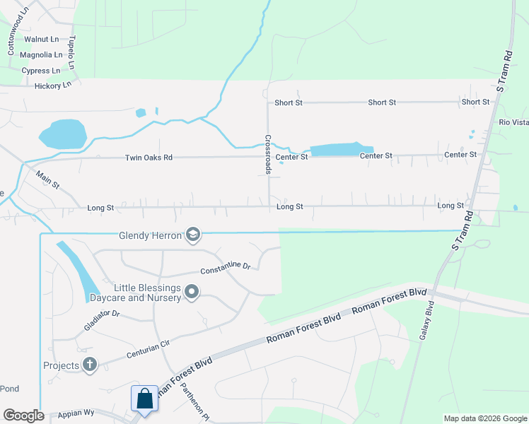 map of restaurants, bars, coffee shops, grocery stores, and more near 26490 Long Street in Splendora