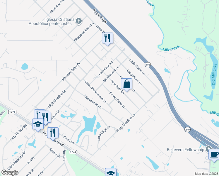 map of restaurants, bars, coffee shops, grocery stores, and more near 37002 Brown Cone Lane in Magnolia