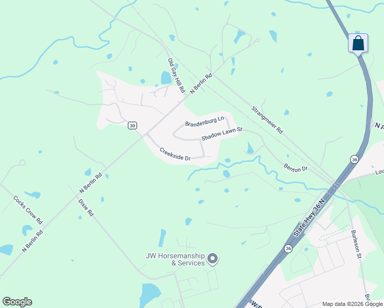 map of restaurants, bars, coffee shops, grocery stores, and more near 3005 Creekside Drive in Brenham