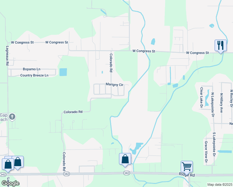 map of restaurants, bars, coffee shops, grocery stores, and more near 500 West Marigny Circle in Duson