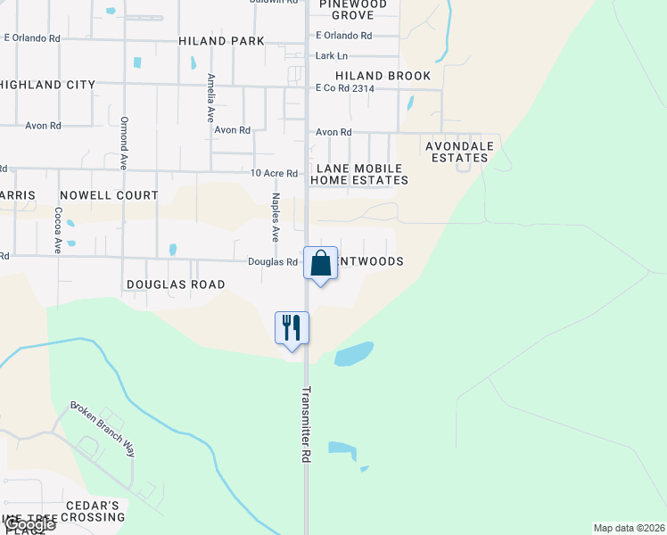 map of restaurants, bars, coffee shops, grocery stores, and more near 3510 Brentwood Place in Panama City