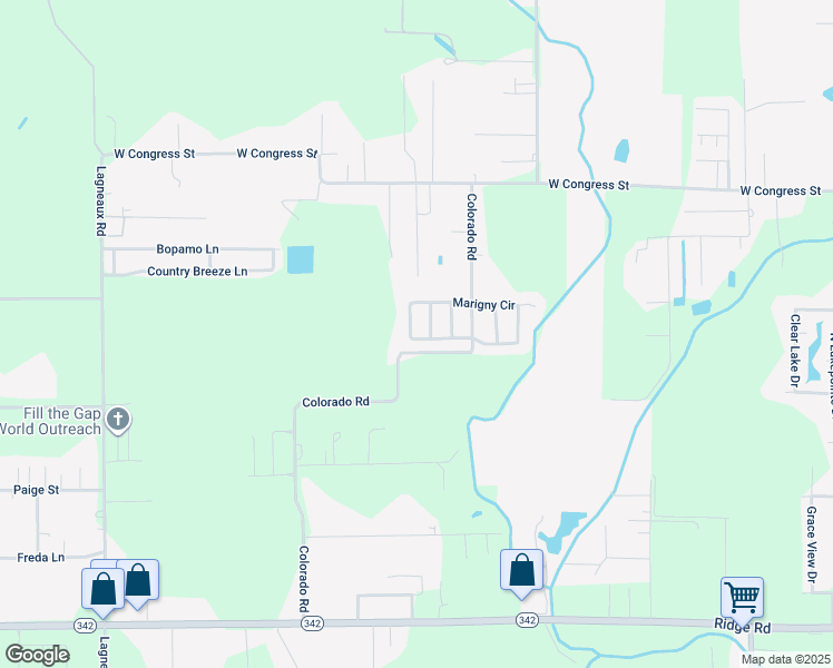map of restaurants, bars, coffee shops, grocery stores, and more near 311 West Marigny Circle in Duson