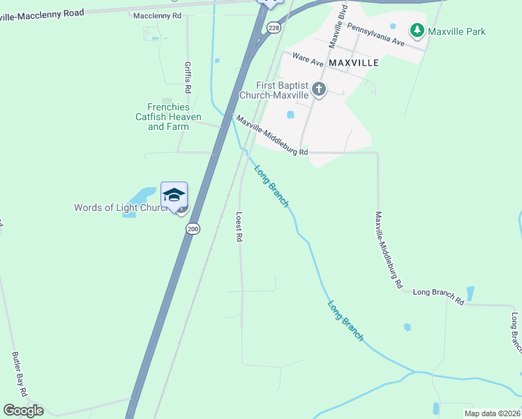 map of restaurants, bars, coffee shops, grocery stores, and more near 8954 Loest Road in Jacksonville