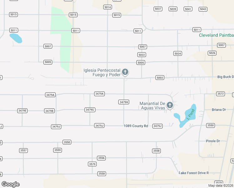 map of restaurants, bars, coffee shops, grocery stores, and more near 1434 County Road 3479A in Cleveland