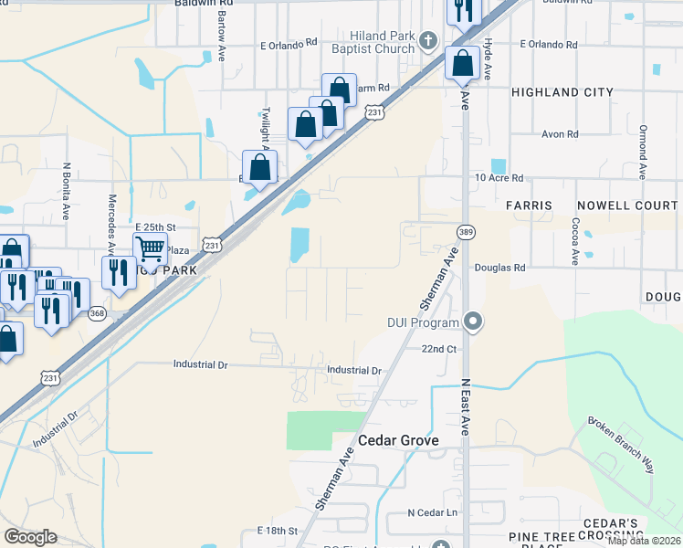 map of restaurants, bars, coffee shops, grocery stores, and more near 2300-2398 Johnson Avenue in Panama City