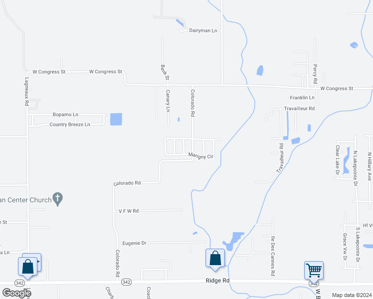 map of restaurants, bars, coffee shops, grocery stores, and more near 410 Marigny Circle in Duson