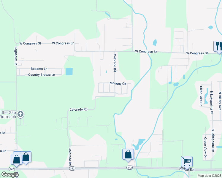 map of restaurants, bars, coffee shops, grocery stores, and more near 210212 West Marigny Circle in Duson