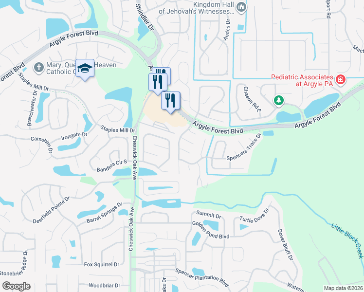 map of restaurants, bars, coffee shops, grocery stores, and more near 8483 Colfax Court in Jacksonville