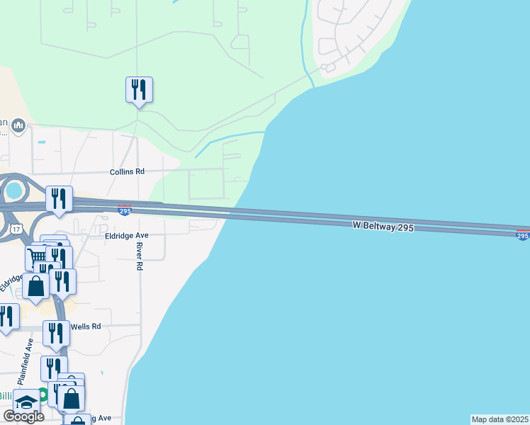 map of restaurants, bars, coffee shops, grocery stores, and more near Henry H Buckman Bridge in Orange Park