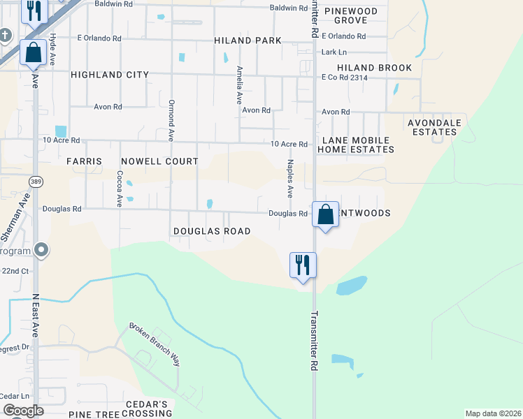 map of restaurants, bars, coffee shops, grocery stores, and more near 2400 Quiet Oaks Drive in Panama City