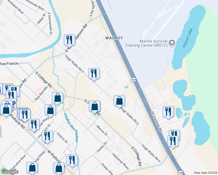 map of restaurants, bars, coffee shops, grocery stores, and more near 150 Commons Drive in Lafayette