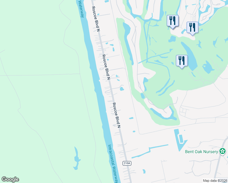 map of restaurants, bars, coffee shops, grocery stores, and more near 142 Roscoe Boulevard North in Ponte Vedra Beach