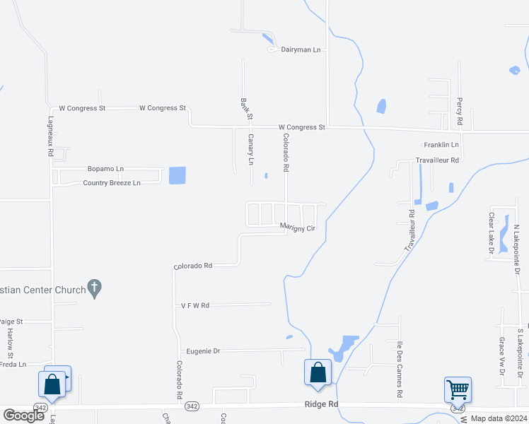 map of restaurants, bars, coffee shops, grocery stores, and more near 105 Limoges Street in Duson
