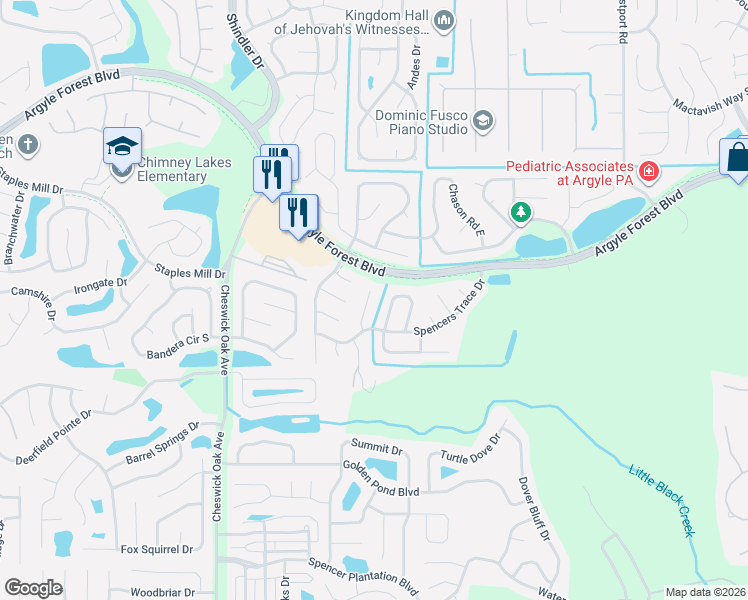 map of restaurants, bars, coffee shops, grocery stores, and more near 8428 Allwine Court in Jacksonville
