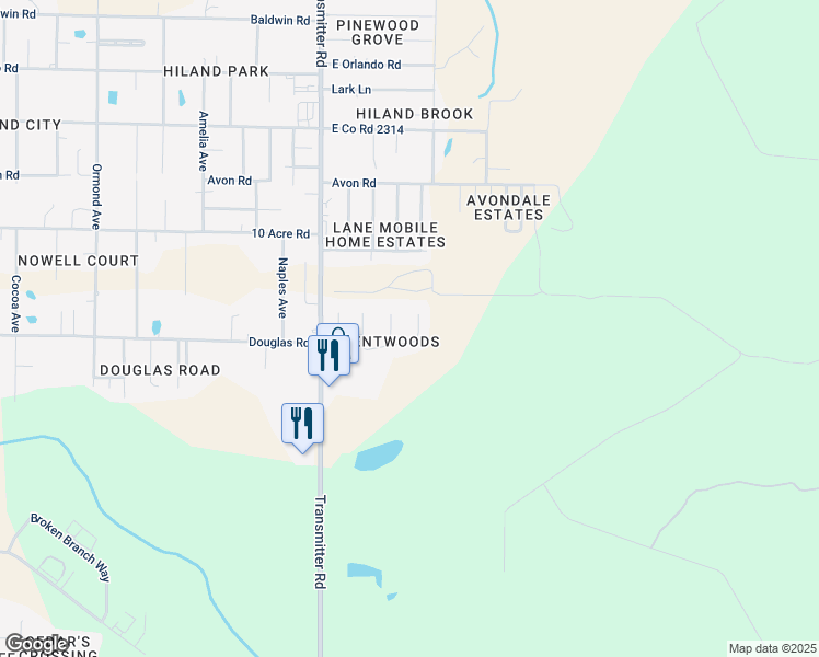 map of restaurants, bars, coffee shops, grocery stores, and more near 3545 Brentwood Place in Panama City
