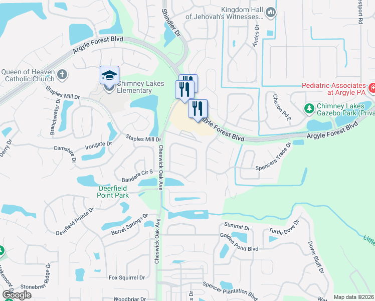 map of restaurants, bars, coffee shops, grocery stores, and more near 8648 Charlesgate Circle North in Jacksonville