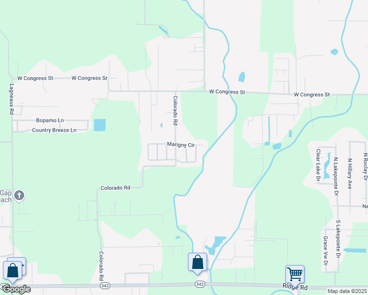 map of restaurants, bars, coffee shops, grocery stores, and more near 100 Barracks Street in Duson