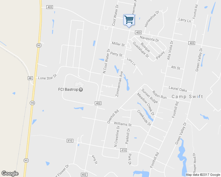 map of restaurants, bars, coffee shops, grocery stores, and more near 117 Alice Avenue in Bastrop
