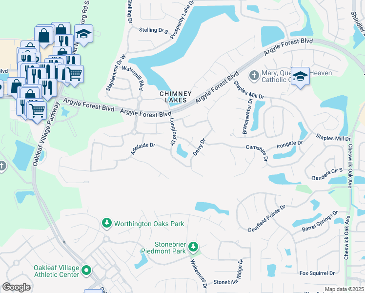 map of restaurants, bars, coffee shops, grocery stores, and more near 8659 Stanmoor Court in Jacksonville