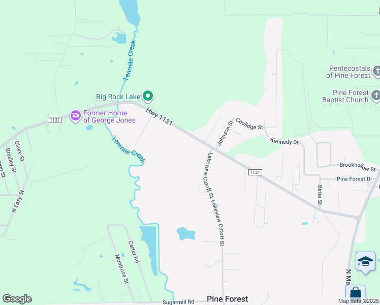 map of restaurants, bars, coffee shops, grocery stores, and more near 1045 Highway 1131 in Vidor