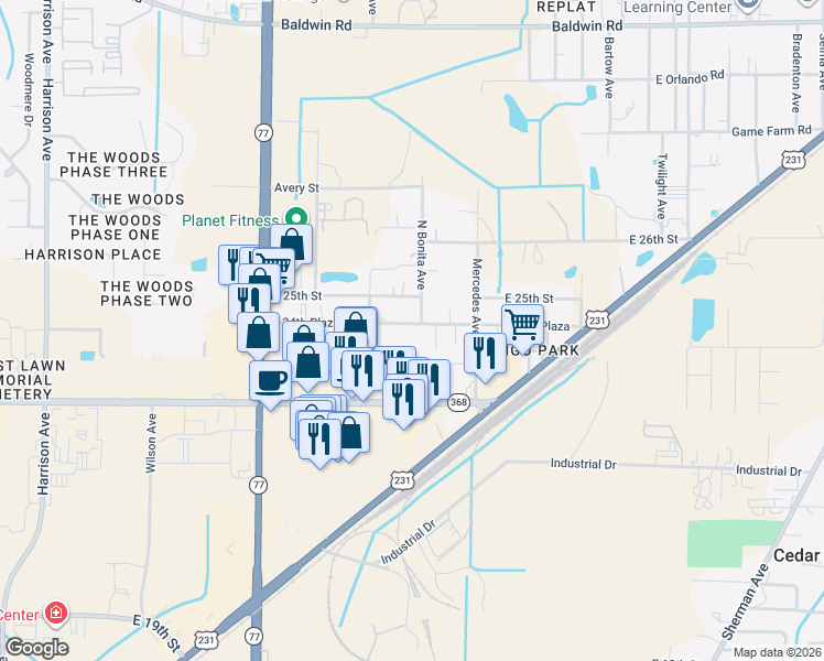 map of restaurants, bars, coffee shops, grocery stores, and more near 934 East 24th Plaza in Panama City