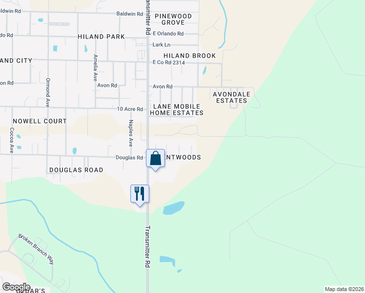 map of restaurants, bars, coffee shops, grocery stores, and more near 2412 Oaktree Court in Panama City