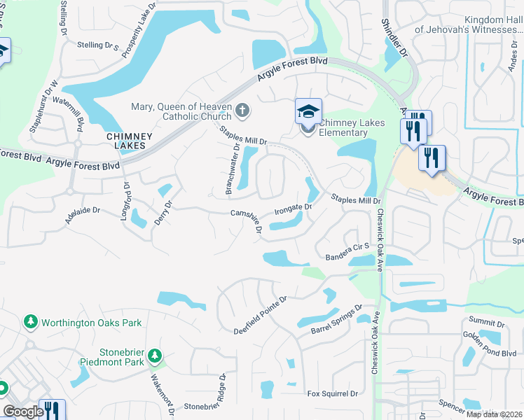 map of restaurants, bars, coffee shops, grocery stores, and more near 8981 Irongate Drive in Jacksonville