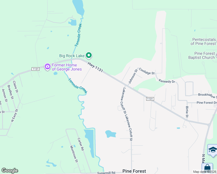 map of restaurants, bars, coffee shops, grocery stores, and more near 1045 Highway 1131 in Vidor