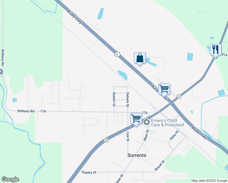 map of restaurants, bars, coffee shops, grocery stores, and more near 8365 Robert Street in Sorrento