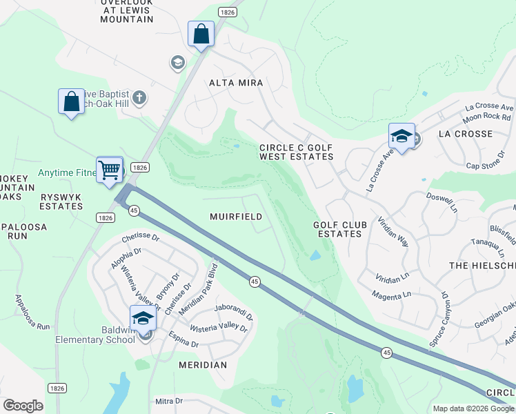 map of restaurants, bars, coffee shops, grocery stores, and more near 11309 Archstone Drive in Austin
