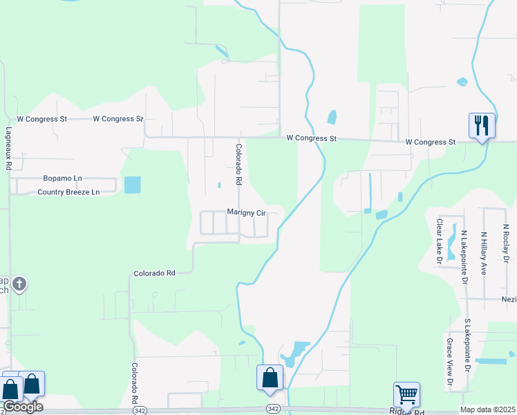 map of restaurants, bars, coffee shops, grocery stores, and more near 114 Marigny Circle in Duson