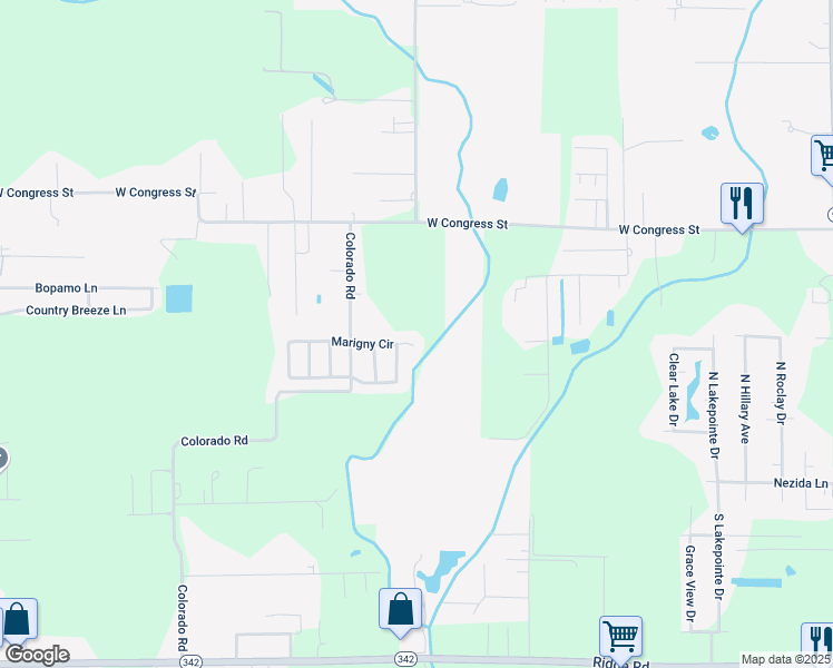 map of restaurants, bars, coffee shops, grocery stores, and more near 100 Blk Marigny Circle in Duson