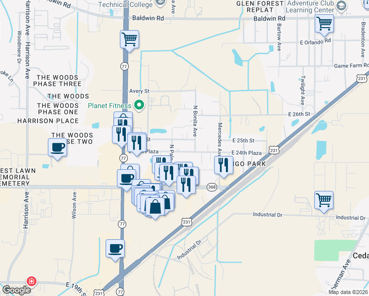 map of restaurants, bars, coffee shops, grocery stores, and more near 934 East 24th Plaza in Panama City