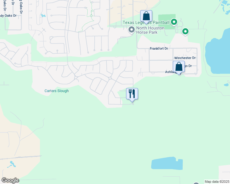 map of restaurants, bars, coffee shops, grocery stores, and more near 1200 Ashland Drive in Conroe