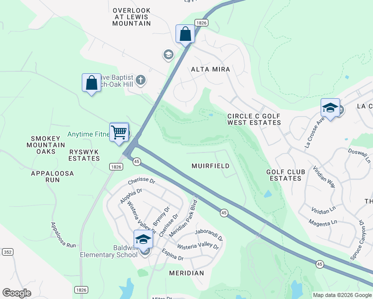 map of restaurants, bars, coffee shops, grocery stores, and more near 7916 Crandall Road in Austin